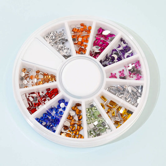 Mini Nail Stone Set of 12 - 1 Butterfly Heart