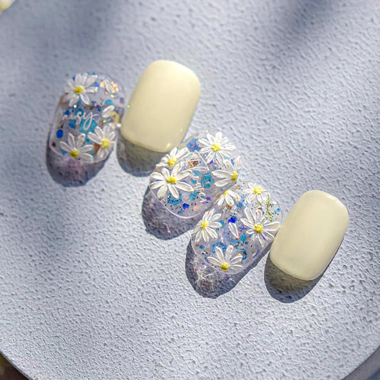 3D Embossed Spring Daisy Flower Nail Sticker – 475