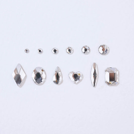 Nail Stone 12 Set - 2 Crystal Flat Stones
