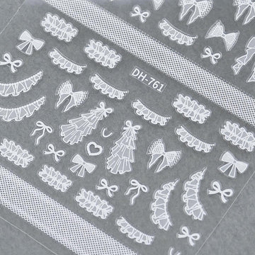 Nail Sticker-159 Ribbon See-through Lace Wedding