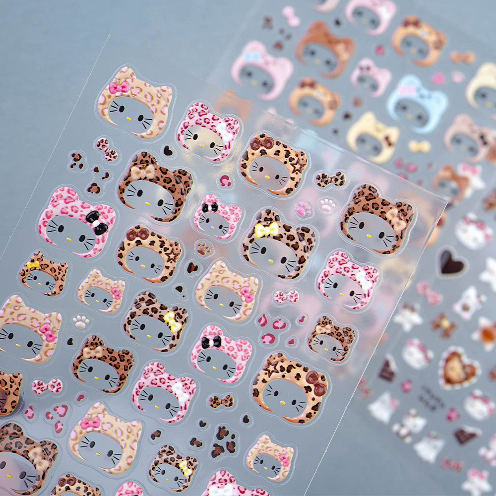 3D Embossed Nail Sticker - 617 Cat Hopi