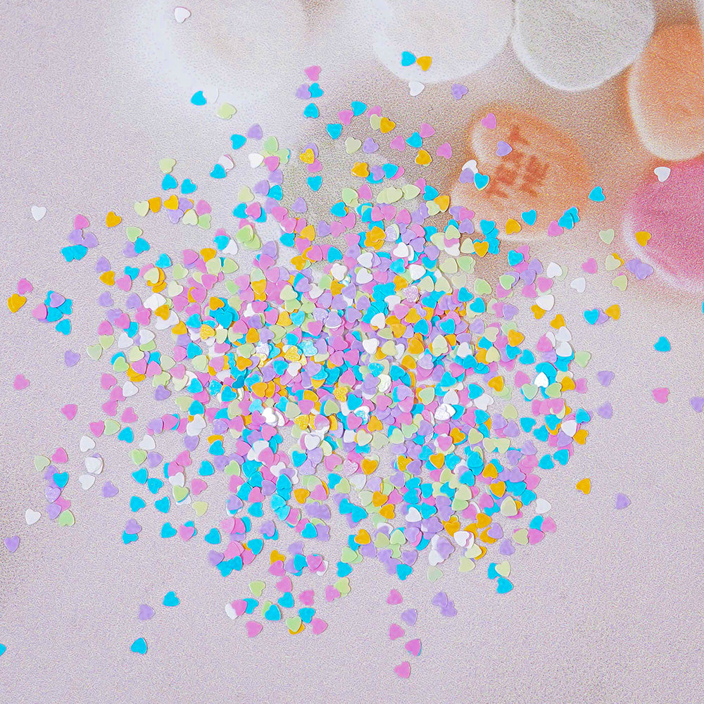 Heart Nail Glitter - 10 Mixed Super Mini 1mm
