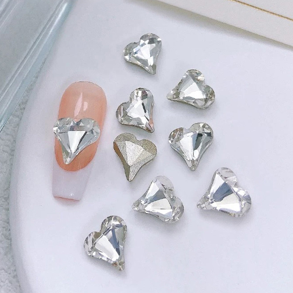 Heart Nail Stone-6 V-Cut Crystal