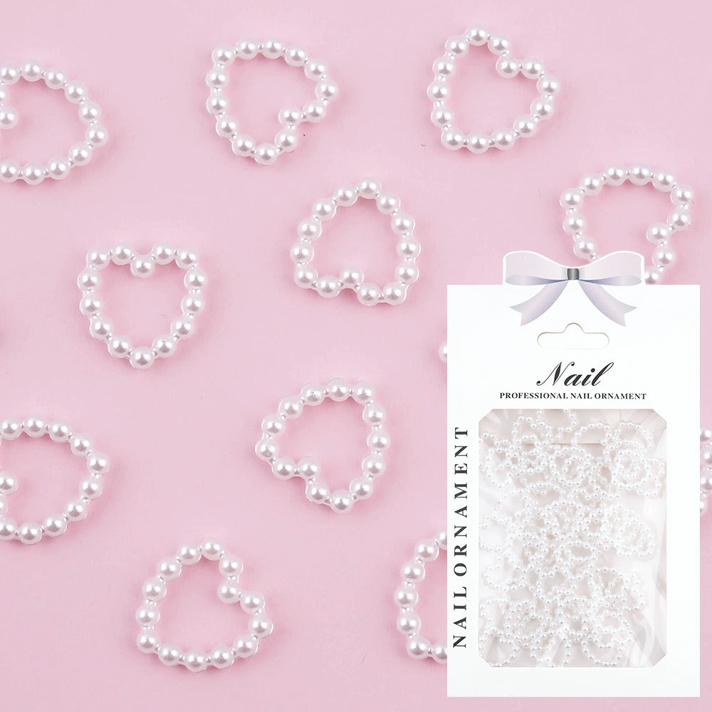 Pearl parts mix set-6 heart pearl