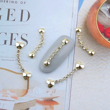 Fancy Nail Parts - 100 Chain Heart Stone