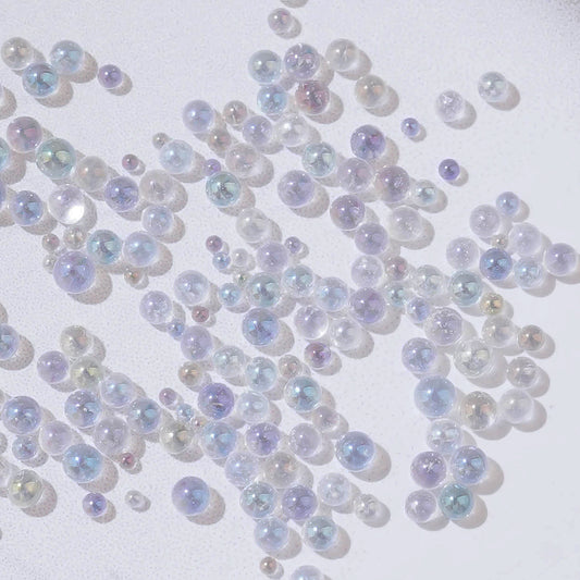 Ice Nail Stone-4 Transparent Aurora AB Glass Bead