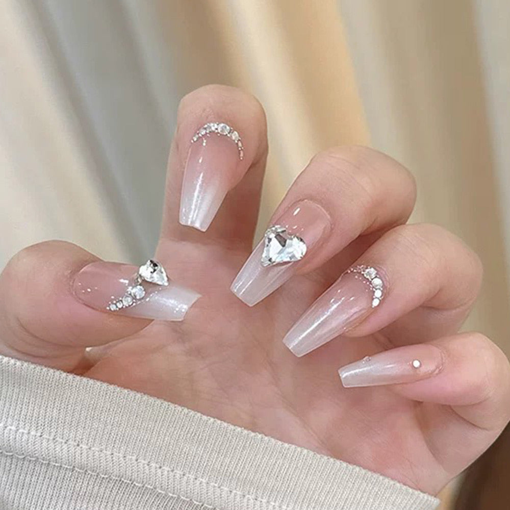 Heart Nail Stone-6 V-Cut Crystal