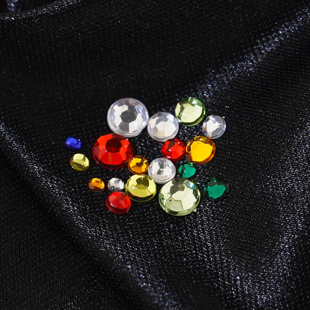 Nail Stone 12 Set - 4 Crystal Round