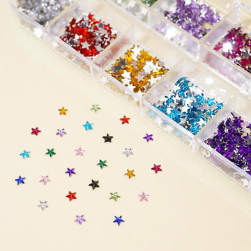 Mini Nail Stone 12 Set - 3 Star Stones