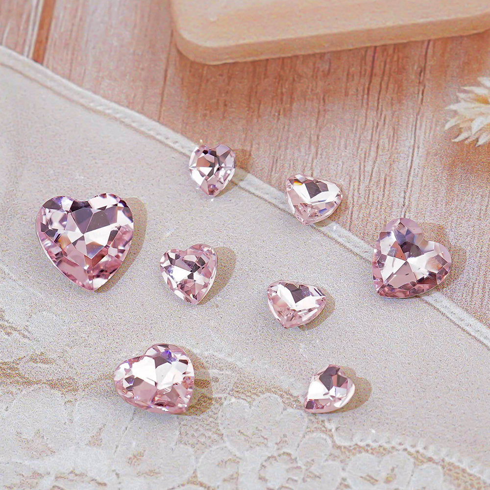 Heart Nail Stone-5 V Cut Pink 15 packs