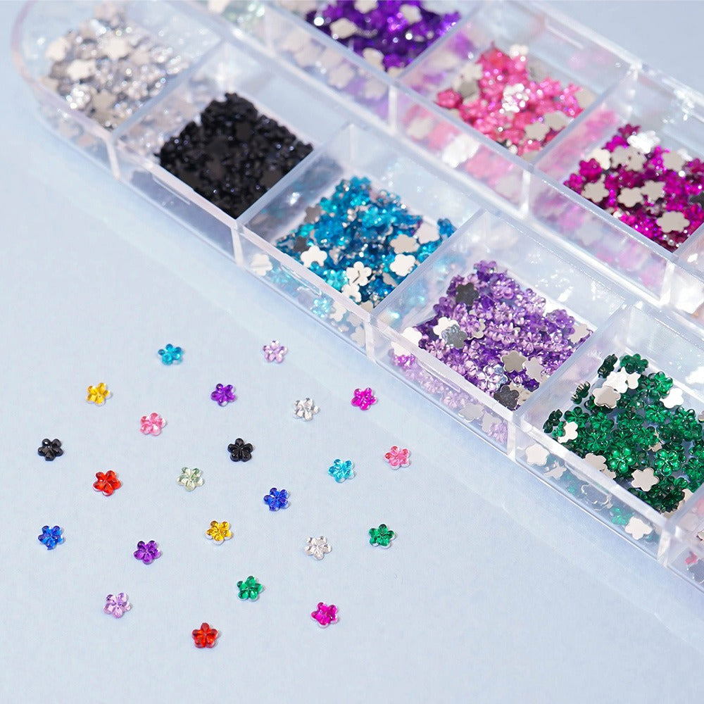 Mini Nail Stone 12 Set - 2 Flower Stones