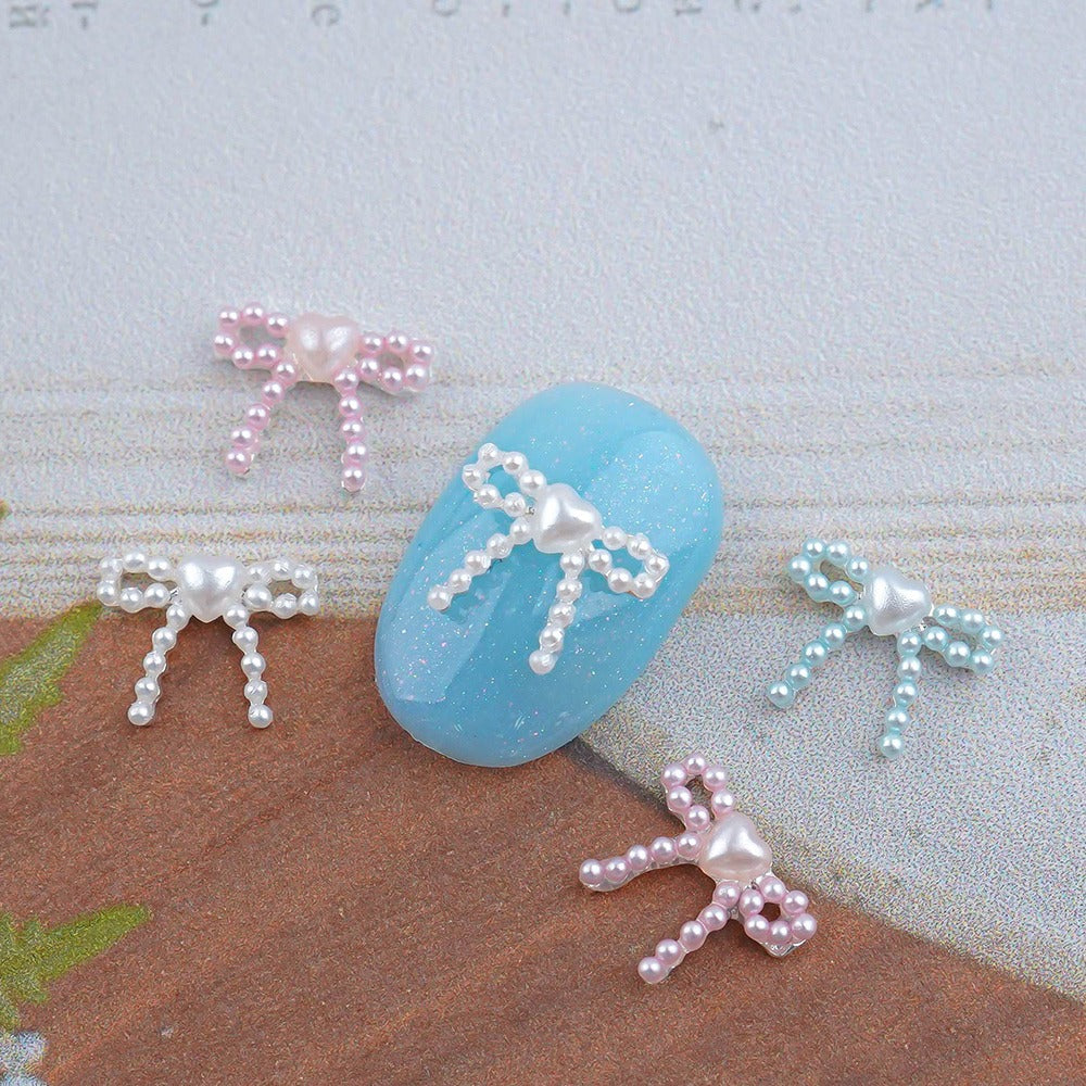 Ribbon Nail Parts-130 Pearl Heart