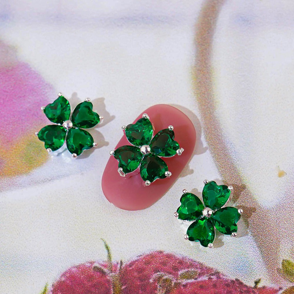 Clover Nail Parts-5Heart Zircon Stone