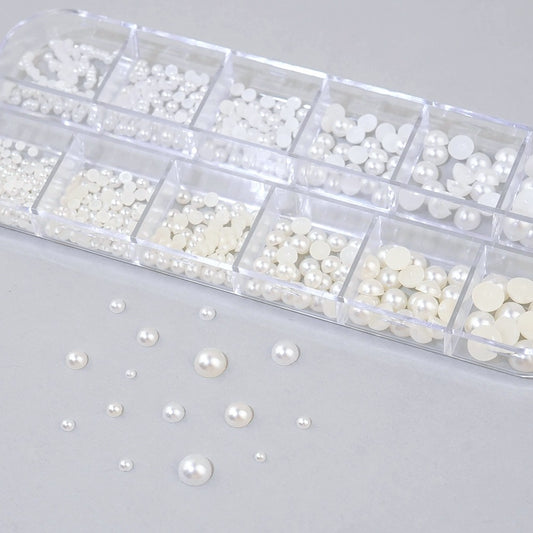 Nail half-pearl 12 sets - 1 pearl nail parts
