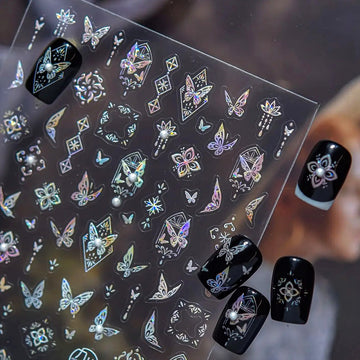 3D embossed nail sticker-609 shell butterfly pearl