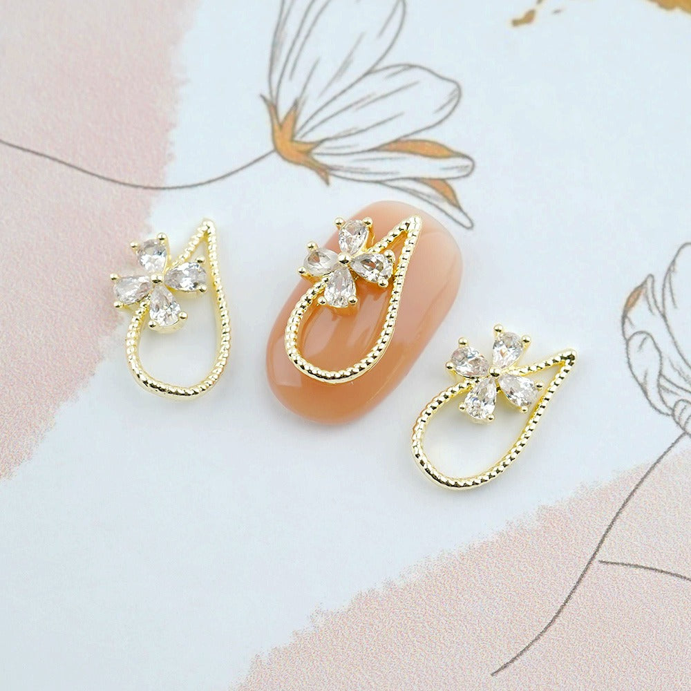 Luxury Nail Parts-45 Flower Water Drop Stone