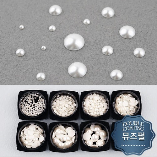 Double coated muse -2/half pearl nail