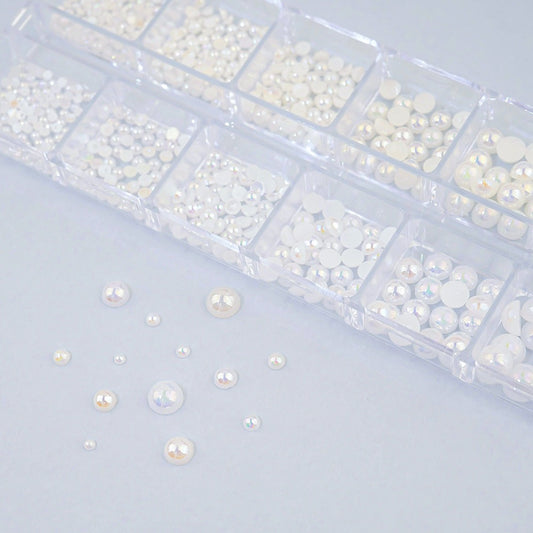 Nail Half Pearl 12 Set-2 AB Pearl Nail Parts