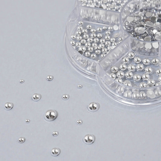 Nail stone- 22 half ball charm round metal nail