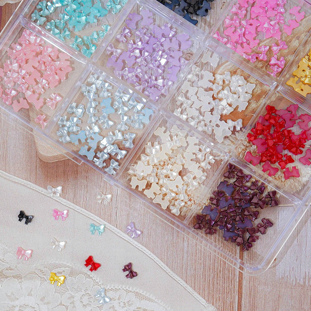 Ribbon nail parts- 2 mini pearls