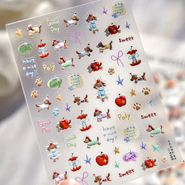 3D Embossed Nail Sticker - 568 Puppy