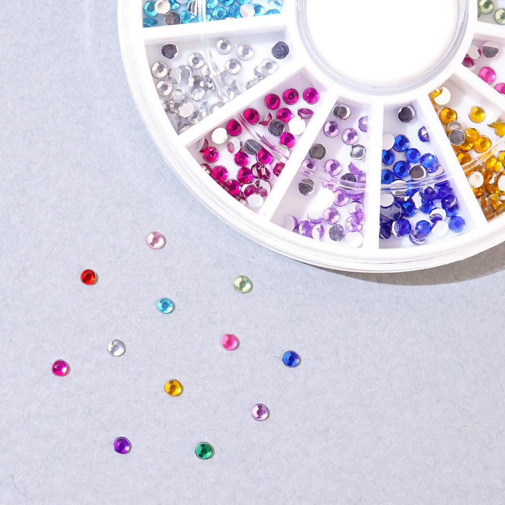 Mini Nail Stones 12 Sets - 7 1mm Round