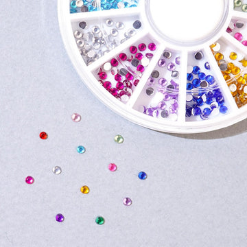 Mini Nail Stones 12 Sets - 7 1mm Round
