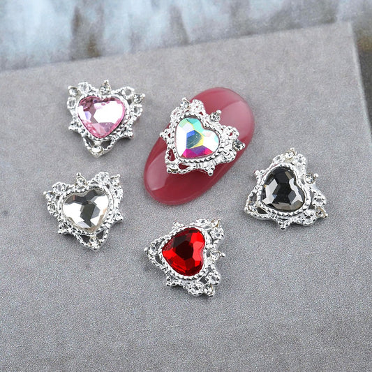 Heart Nail Parts-67 Silver Wedding