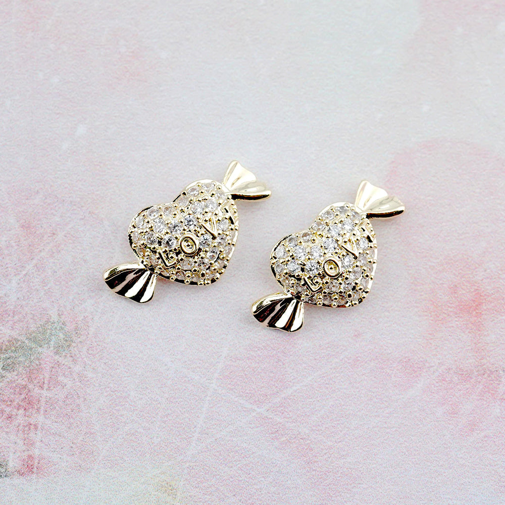 Luxury Nail Parts-56 Heart Love Candy Stone