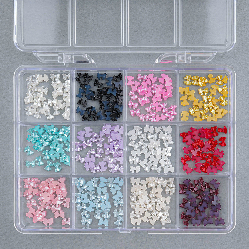 Ribbon nail parts- 2 mini pearls