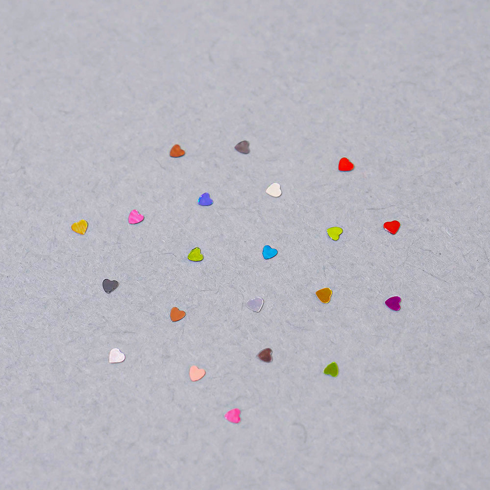 Heart nail glitter 12 sets - 14 mini 1mm sequins