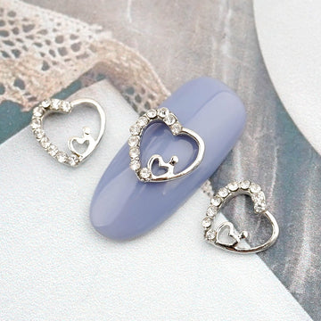 Heart Nail Parts-63 Metal Silver