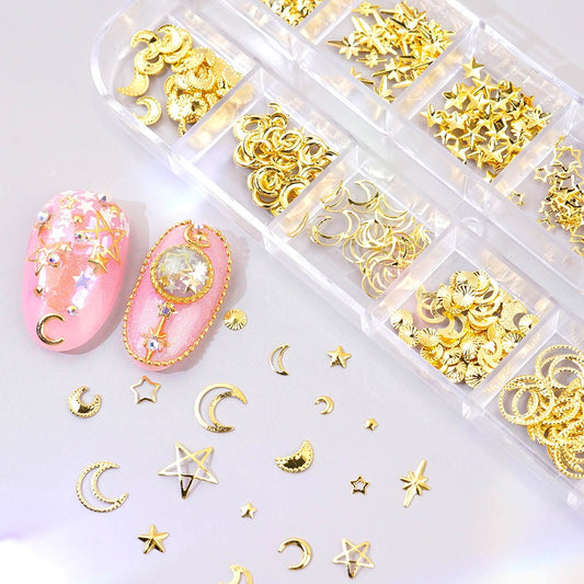 3D Metal Charm Series - 1 Star and Moon Metal Parts