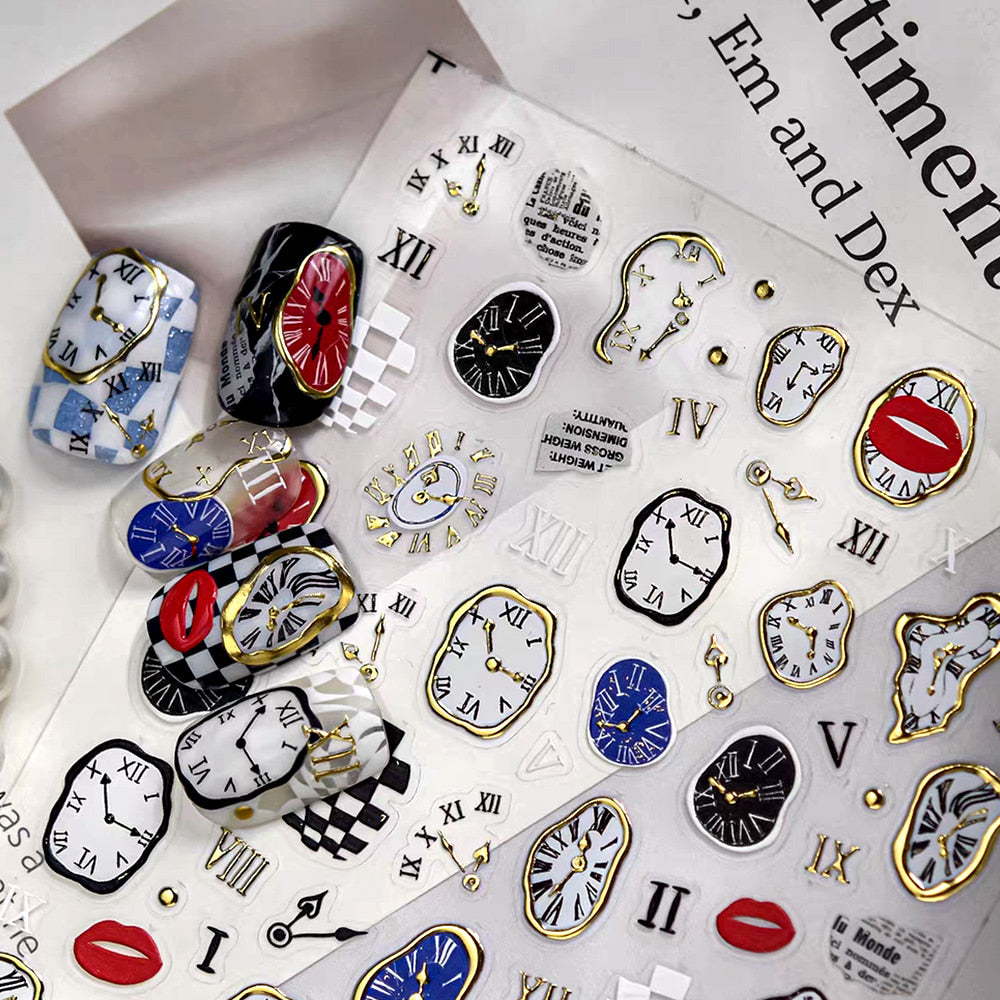 3D Embossed Nail Sticker - 567 Melting