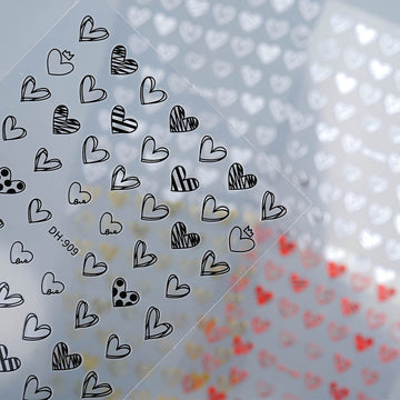 Nail Sticker-212 Heart Check Drawing