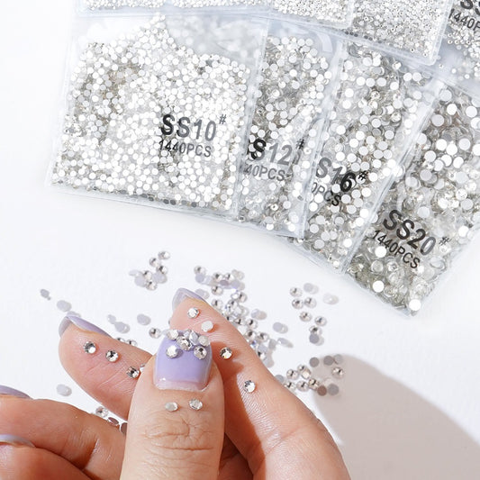 Crystal round nail stones (approximately 1,440 pieces)