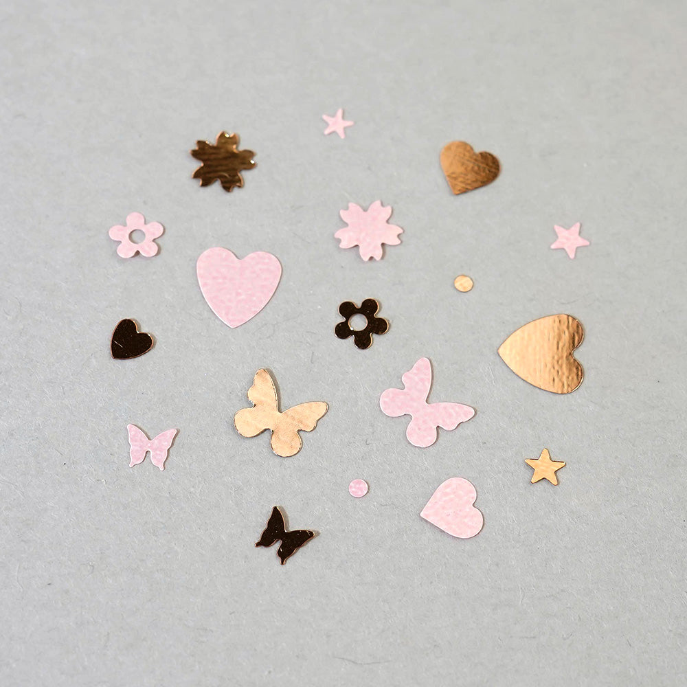 Flower Nail Glitter 6-piece Set - 3 Heart Daisy