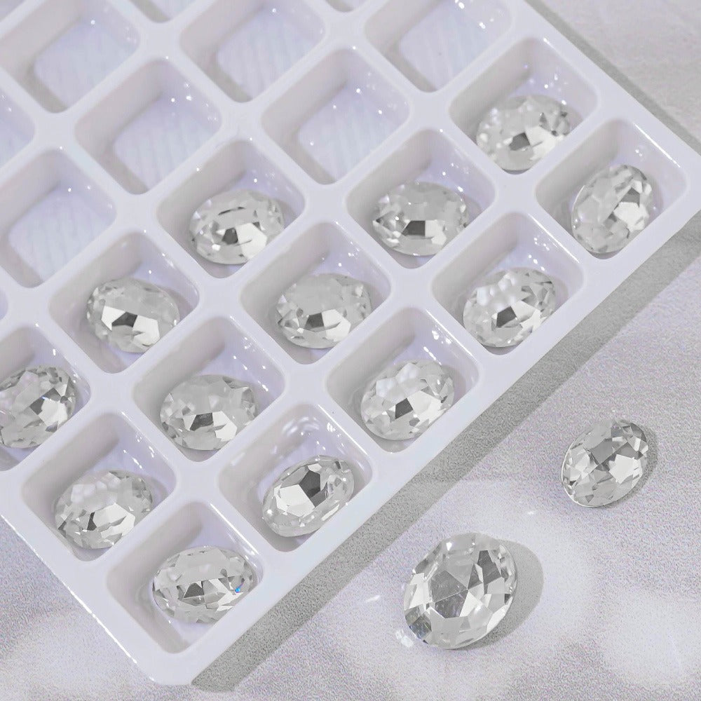 Oval Nail Stone-1 V-Cut Crystal