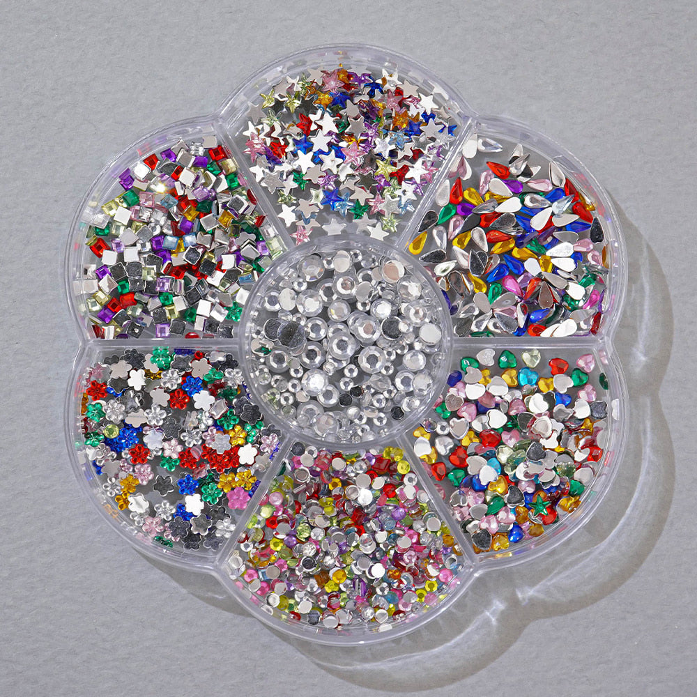 Nail Stone - 5 Heart Star Water Drop Multi