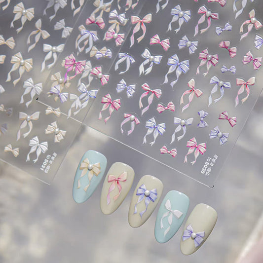 3D Embo Nail Sticker-598 Ribbon Pearl