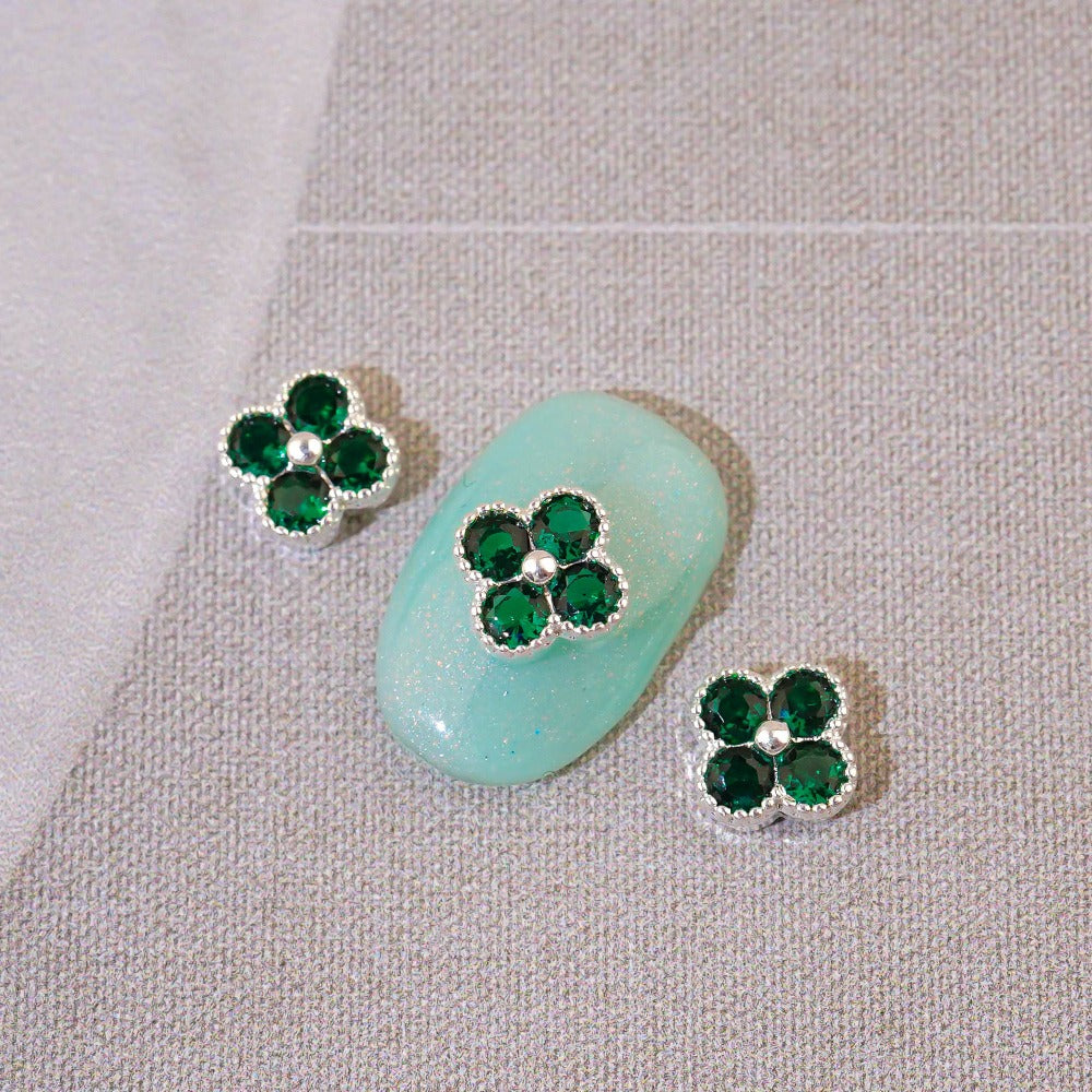 Clover Nail Parts-6 Green Zircon Stone