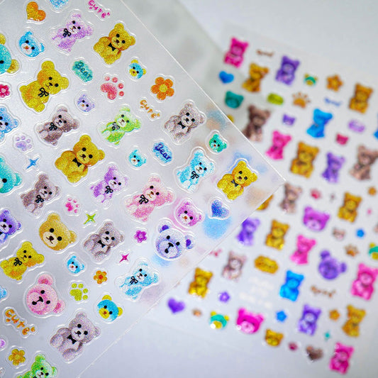 3D Embo Nail Sticker -604 Bear Paw Star