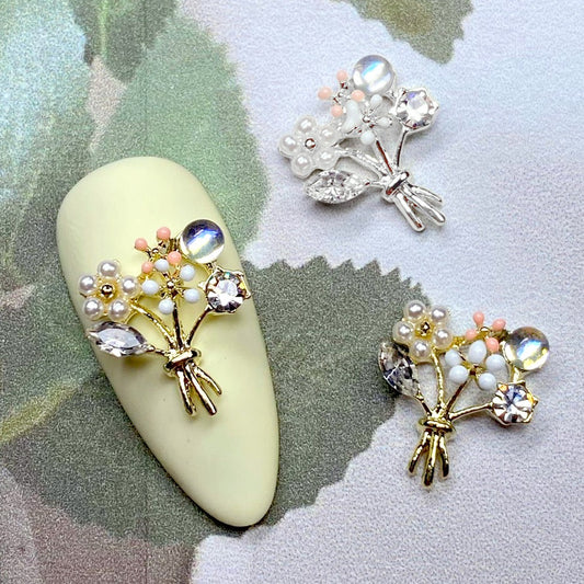 Flower Bouquet Nail Parts - 1 Baby's Breath Pearl