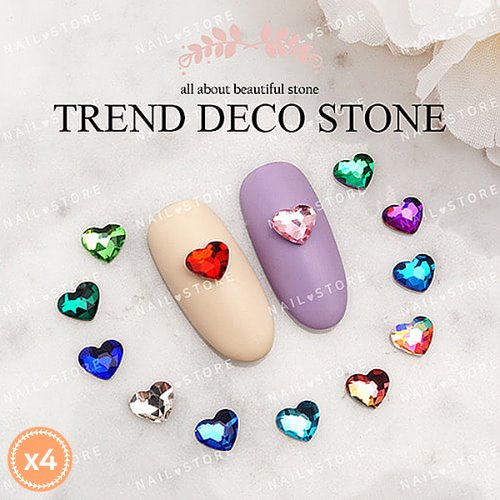 NS Glass Stone - Heart Flat 6x6 (4 pieces)