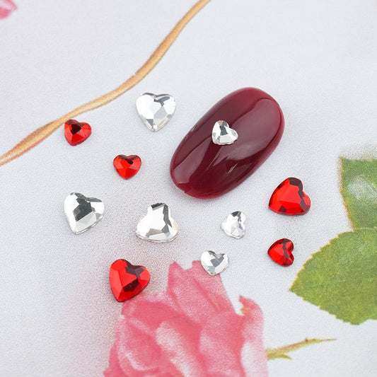 Heart Nail Stone-2 Mini Flat Stones (10 Pieces)