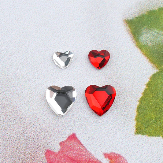 Heart Nail Stone-2 Mini Flat Stones (10 Pieces)