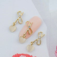 Ribbon Nail Parts-133 Heart Dangle