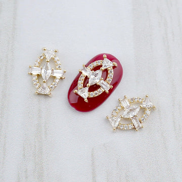 Luxury Nail Parts-52 Round Cross Stone