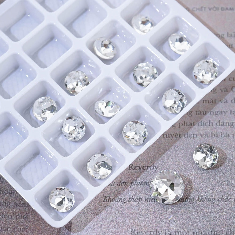 Round Nail Stone-2 V-Cut Crystal