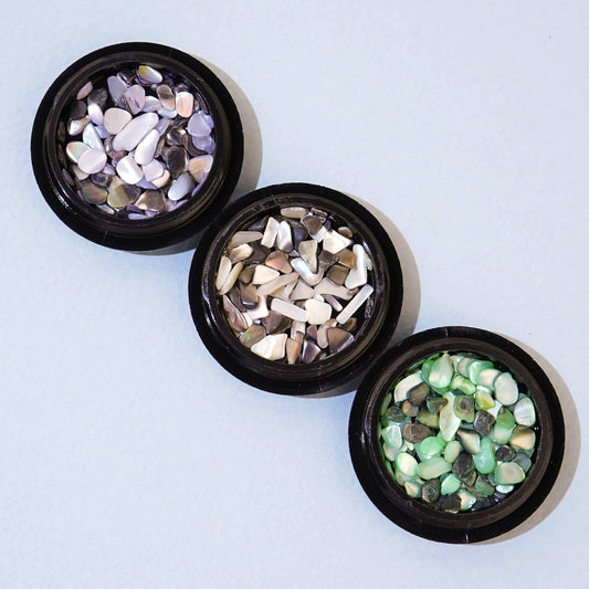 Seashell 3-piece set - 3 Mother-of-pearl glitter